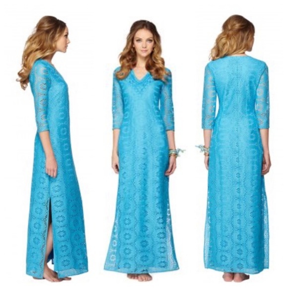 Lilly Pulitzer Sharrie Caftan in Ariel Blue - Picture 1 of 5